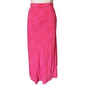 Charlie Holiday A-Line Maxi Skirt in Pink Red Zebra Print Size 10